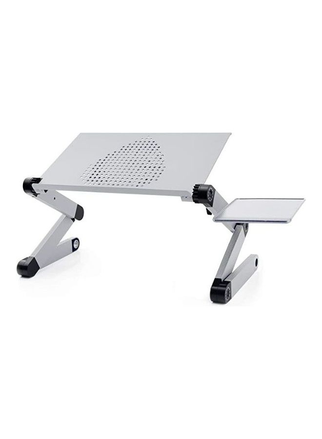 Datazone Adjustable Height Foldable Laptop Stand with Cooling Fan and Mouse Pad, (Silver) - DZ-TP006 Silver - Image 2