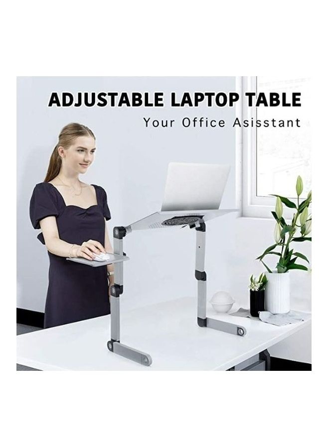 Datazone Adjustable Height Foldable Laptop Stand with Cooling Fan and Mouse Pad, (Silver) - DZ-TP006 Silver - Image 3