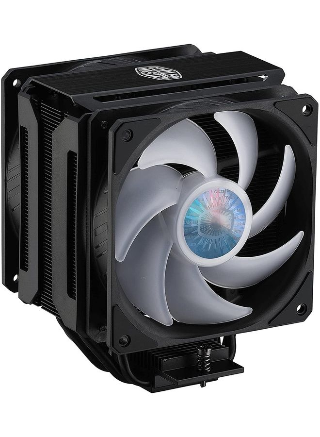 COOLER MASTER - Air Ma612 Stealth Argb Cpu Air Cooler Push Pull Sickle Flow 120 V2 Argb Fans 6 Heat Pipe Array Unlimited Ram Clearance Controller Included Universal Socket Compatibility Black - Image 1