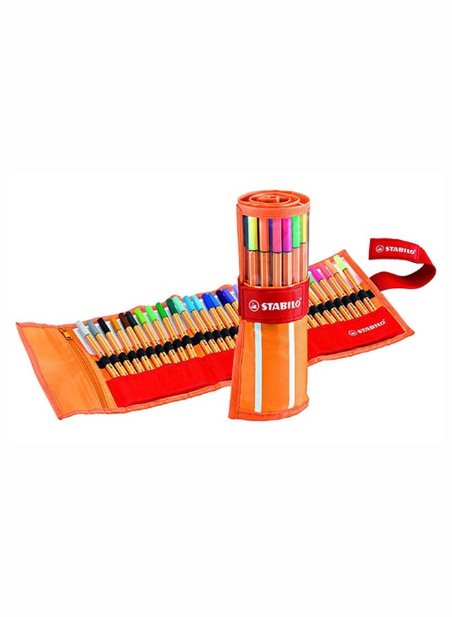 STABILO - Stabilo Point 88 Fineliner Pens, 0.4 Mm - 30-Color Rollercase Set Multicolour - Image 1