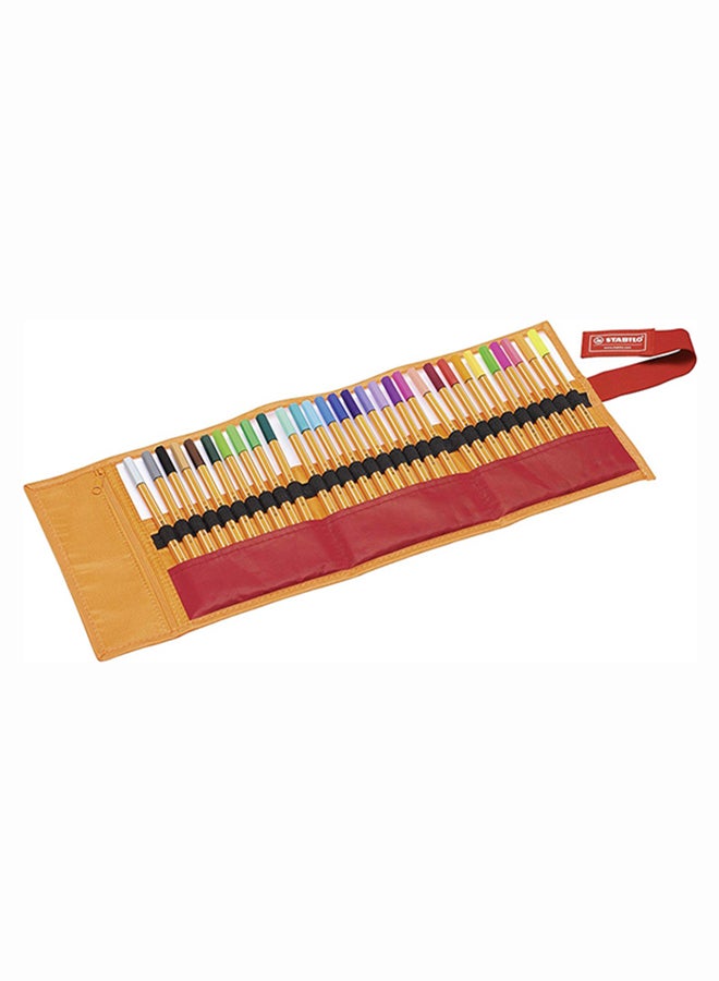 STABILO - Stabilo Point 88 Fineliner Pens, 0.4 Mm - 30-Color Rollercase Set Multicolour - Image 1