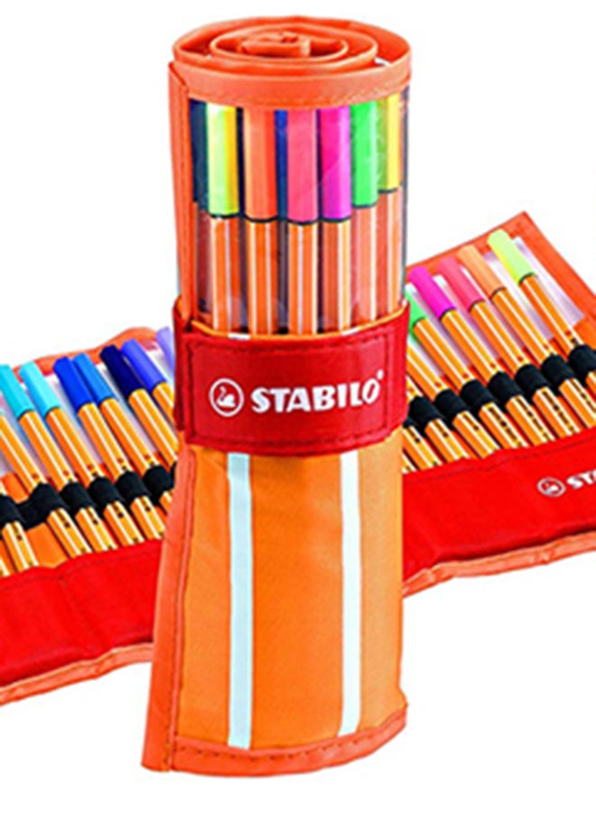 STABILO - Stabilo Point 88 Fineliner Pens, 0.4 Mm - 30-Color Rollercase Set Multicolour - Image 1