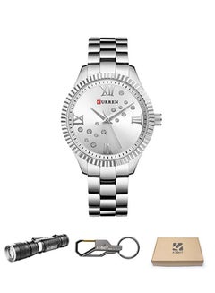 CURREN Women's Stainless Steel Analog Watch 9009 - 36 mm - Silver  - Image 2