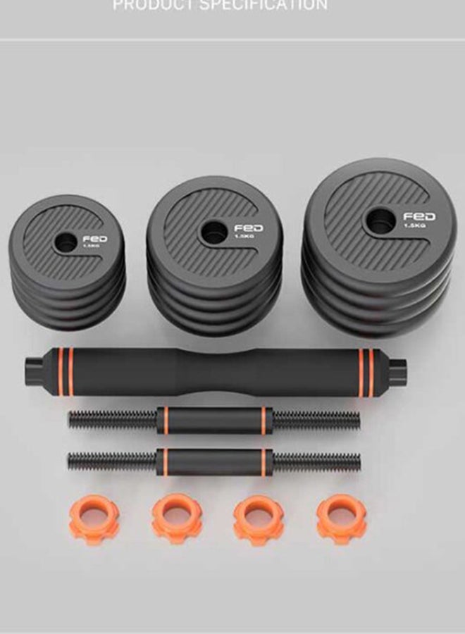 FED Fashion Durable 2 In 1 Barbell And Dumbbell Set Removable-15kg 15kg  - Image 4