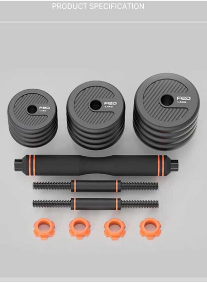 FED Fashion Durable 2 In 1 Barbell And Dumbbell Set Removable-15kg 15kg  - Image 5