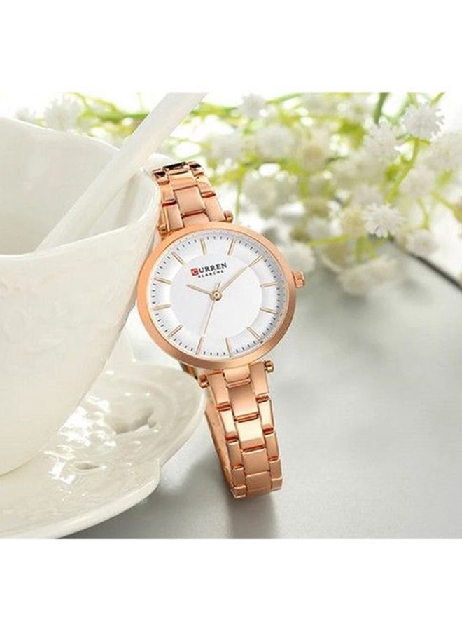 CURREN - Women's Water Resistant Analog Watch 9054 - 30 mm - Rose Gold - Image 1