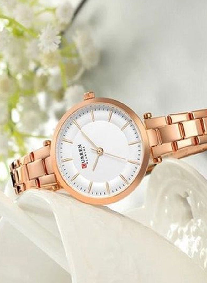 CURREN - Women's Water Resistant Analog Watch 9054 - 30 mm - Rose Gold - Image 1