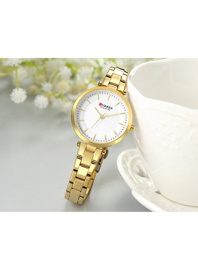 كارين ساعة يد بعقارب مقاومة للماء طراز 9054 - قياس 30 مم - لون ذهبي - Image 2