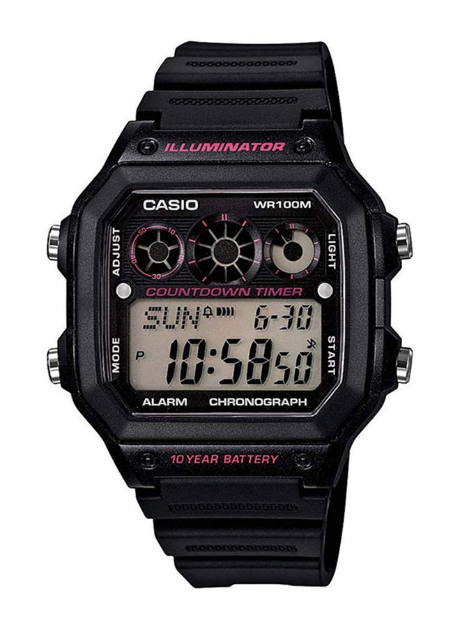 CASIO - Boys' Silicone Digital Wrist Watch AE-1300WH-1A2VDF - 42 mm - Black - Image 1