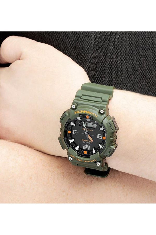 CASIO - Men's Resin Analog & Digital Wrist Watch AQ-S810W-3AVDF - 46 mm - Green - Image 1