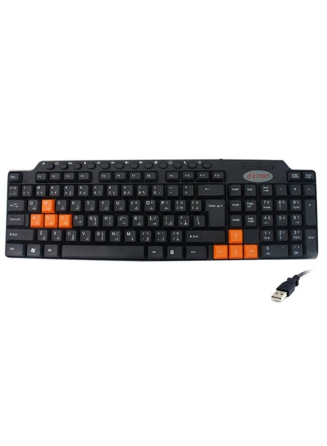 E-Train - Multi-Media Compact Keyboard Black/Orange - Image 1