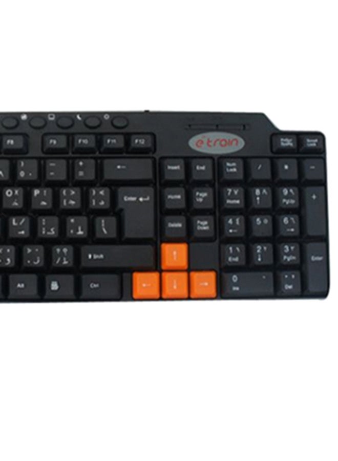 E-Train - Multi-Media Compact Keyboard Black/Orange - Image 1