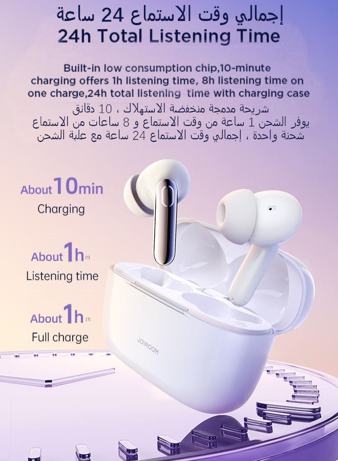 JOYROOM - JR-BC1 Bluetooth 5.3 TWS True Wireless In-Ear ANC Earbuds White - Image 1