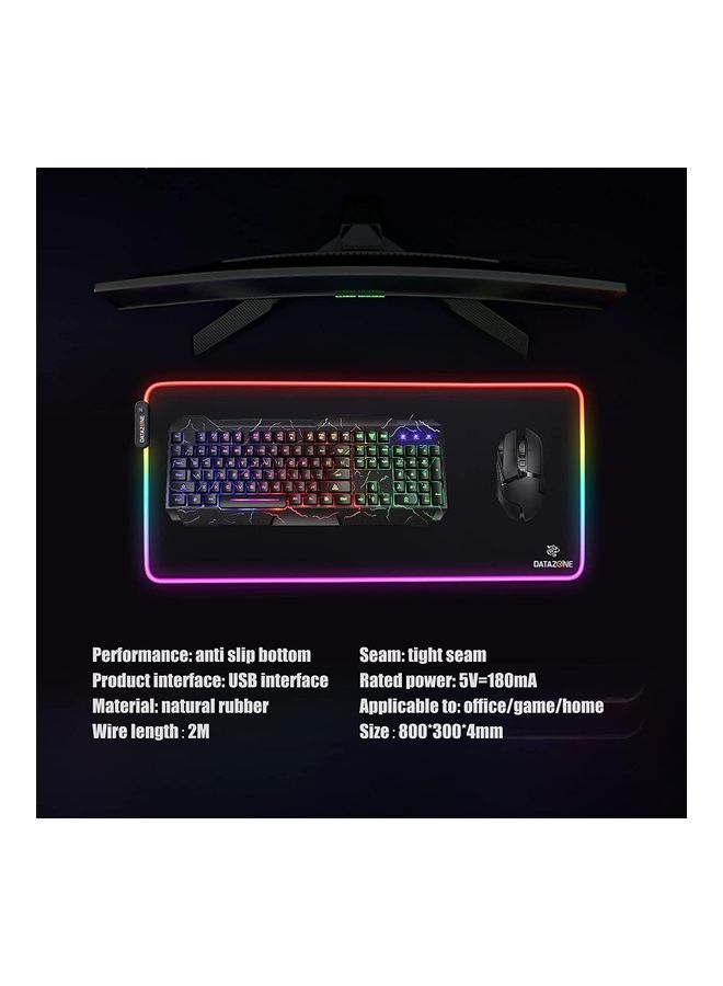 Datazone - Mouse base   games   with lighting Suitable for computer keyboard Black - Image 1
