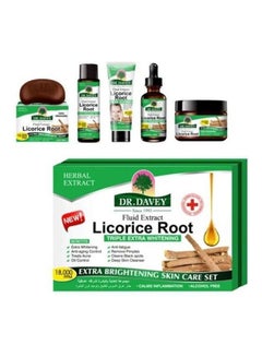 DR. DAVEY Licorice Root Extra Brightening Skin Care Set Anti Aging Control Treats Acne Cleans Black Spots Remove Pimples Deep Cleanser Calm Inflammation 1.337kg  - Image 2