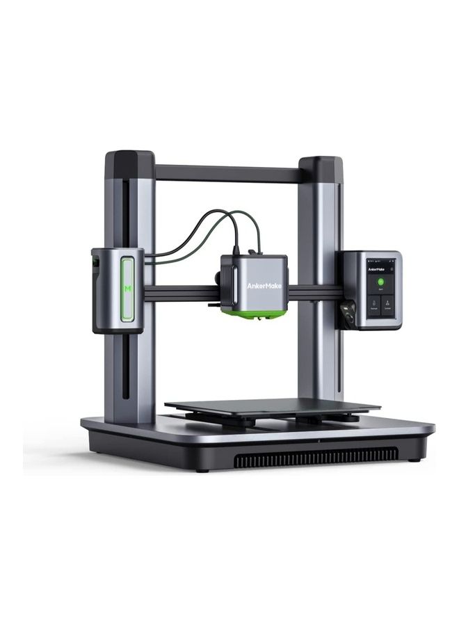 Anker Make M5 3D Printer, FDM 3D Printer, 5X Faster and Extra Intelligent, Cut Print Time by 70%, Smooth 0.1 mm Detail, Error Detection with AI Camera, Auto-Leveling, Integrated Die-Cast Aluminum Alloy Gray+Green 