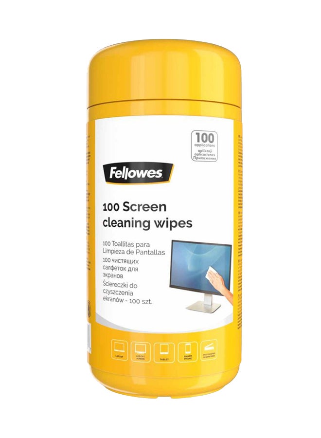 Fellowes Pack Of 100 Screen Cleaning Wipes Multicolour  - Image 1