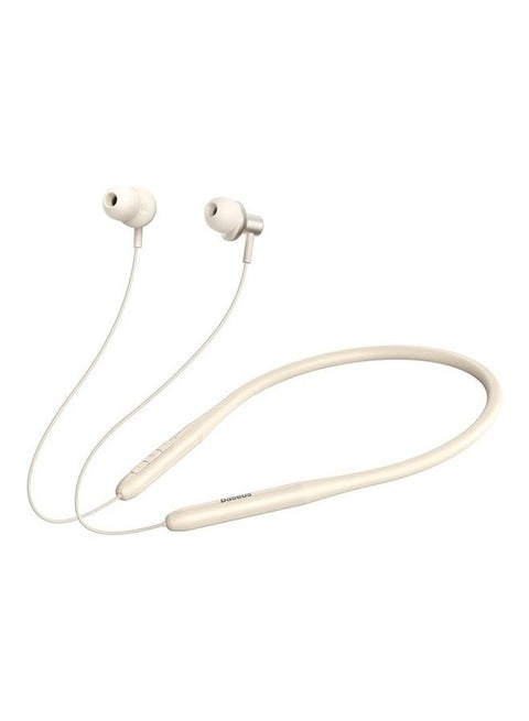 Bluetooth Headphones,V5.3 Wireless Bluetooth Earbuds w/Mic in-Ear Magnetic Neckband Earphone 25Hrs Playtime, IPX4 Waterproof Deep Bass Headset for Phone Call Music Sports- Beige Beige