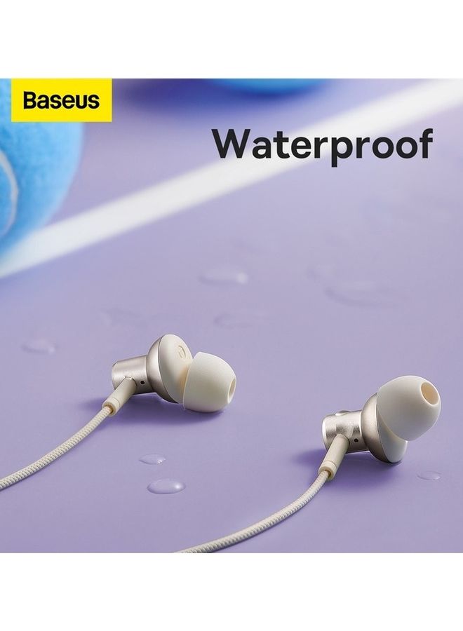 Baseus - Bluetooth Headphones,V5.3 Wireless Bluetooth Earbuds w/Mic in-Ear Magnetic Neckband Earphone 25Hrs Playtime, IPX4 Waterproof Deep Bass Headset for Phone Call Music Sports- Beige Beige - Image 1