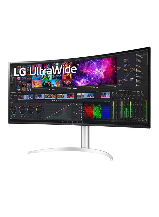 LG - 40 inch UltraWide Curved WUHD (5120 x 2160) 5K2K Nano IPS Display, DCI-P3 98% (Typ.) with HDR10, Thunderbolt 4 with 96W PD, 3-Side Virtually Borderless Design Tilt/Height/Swivel Stand 40WP95C-W White - Image 1
