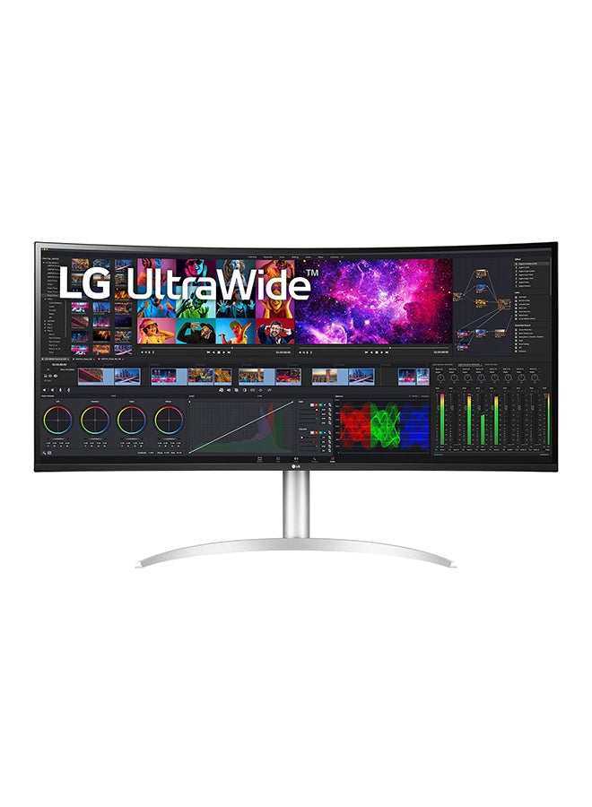 LG - 40 inch UltraWide Curved WUHD (5120 x 2160) 5K2K Nano IPS Display, DCI-P3 98% (Typ.) with HDR10, Thunderbolt 4 with 96W PD, 3-Side Virtually Borderless Design Tilt/Height/Swivel Stand 40WP95C-W White - Image 1