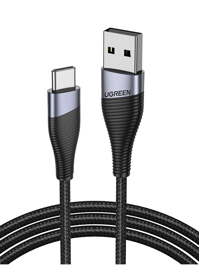 Ugreen USB C Cable 3A Fast Charging Cord Nylon Braided USB Type C Charger Compatible for Samsung S21 S20 Note 20 10 9 Huawei P30 P20 Lite -0.5M black  - Image 1