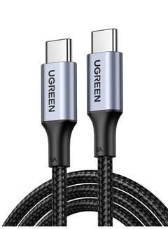 USB C Cable 0.5M Braided 100W Power Delivery PD Fast charge Cable USB C to USB C For iPhone 16 15 Pro Max iPad mini 6 MacBook Pro Air M3 M2 M1  iPad Pro Samsung S24 S23 Ultra Laptop Lenovo Dell Xiaomi black