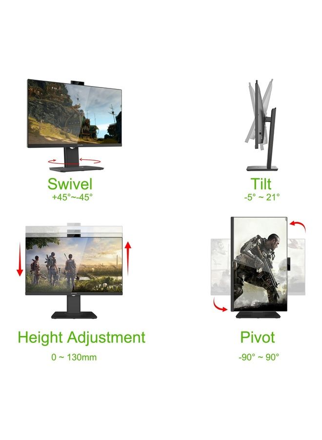 داتا زون - شاشة ألعاب مقاس "24, وضوح FHD 1080P , معدل تحديث 75 هرتز , AMD FreeSync , مع كاميرا مدمجة 3.0 ميجابكسل , وقت استجابة 1 مللي ثانية أبيض - Image 1