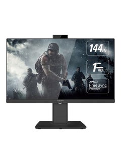 24-Inch Frameless Gaming Monitor, FHD 1080P, 1ms , 144Hz, AMD Freesync, Pop up Cam 3.0 MP, Game Colour, Swivel, Tilt, Pivot, Hight Adjustable , Flicker Free Black
