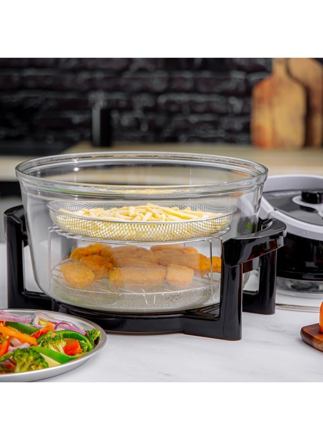 GEEPAS - Turbo Halogen Oven with Extender Ring Halogen with 60min Timer Prepare Quick Healthy Meals 17 L 1200 W GHO34048UK Black - Image 1
