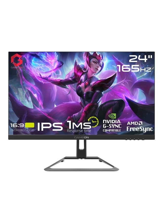 جايم أون GAMEON GOE24FHD165 24 بوصة FHD (1920x1080) 165 هرتز 1 مللي ثانية شاشة الألعاب المسطحة IPS مع Gsync و Free Sync الأسود أبيض  - Image 1