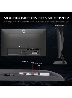 GameOn GOE27FHD75VA 27 Inch FHD 75Hz 4ms Flat VA Gaming Monitor With Built-in Speaker black  - Image 5