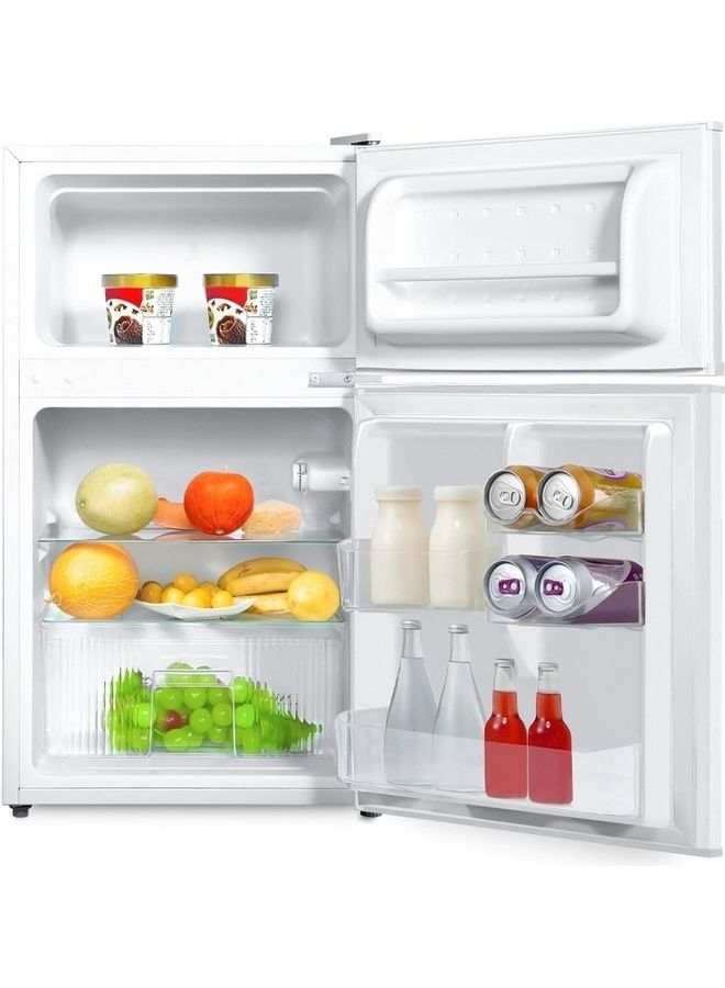 evvoli - Top Mount Refrigerator, 100 Liters, Adjustable Leg, Interior light, Defrost Type EVRFM-100W White - Image 1