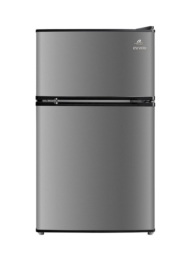 evvoli Top Mount Refrigerator, 100 Liters, Adjustable Leg, Interior Light, Defrost Type EVRFM-100S Silver  - Image 1