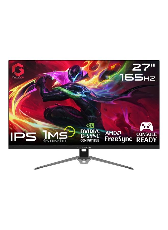 GameOn GOVE127FHD165 27-Inch FHD, 165Hz, 1ms Flat IPS Gaming Monitor,(HDMI 2.1 Console Compatible) Black  - Image 1