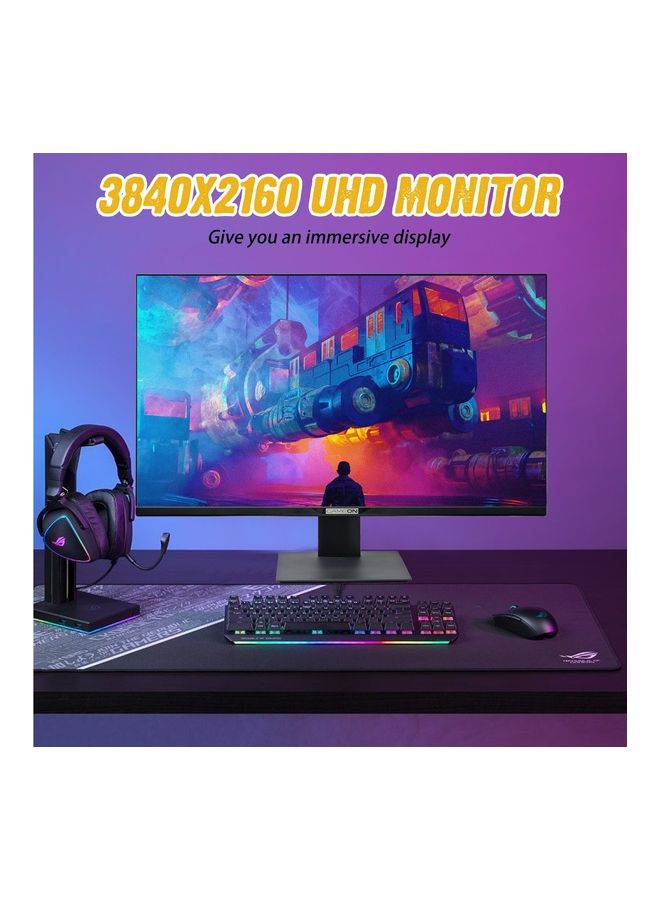 GameOn - 32-Inch UHD, 144Hz 1ms (3840x2160) 4K Flat IPS 90W, HDMI 2.1 Gaming Monitor With (USB Type-C) Gsync & Free Sync (Support PS5) - Black - Image 1