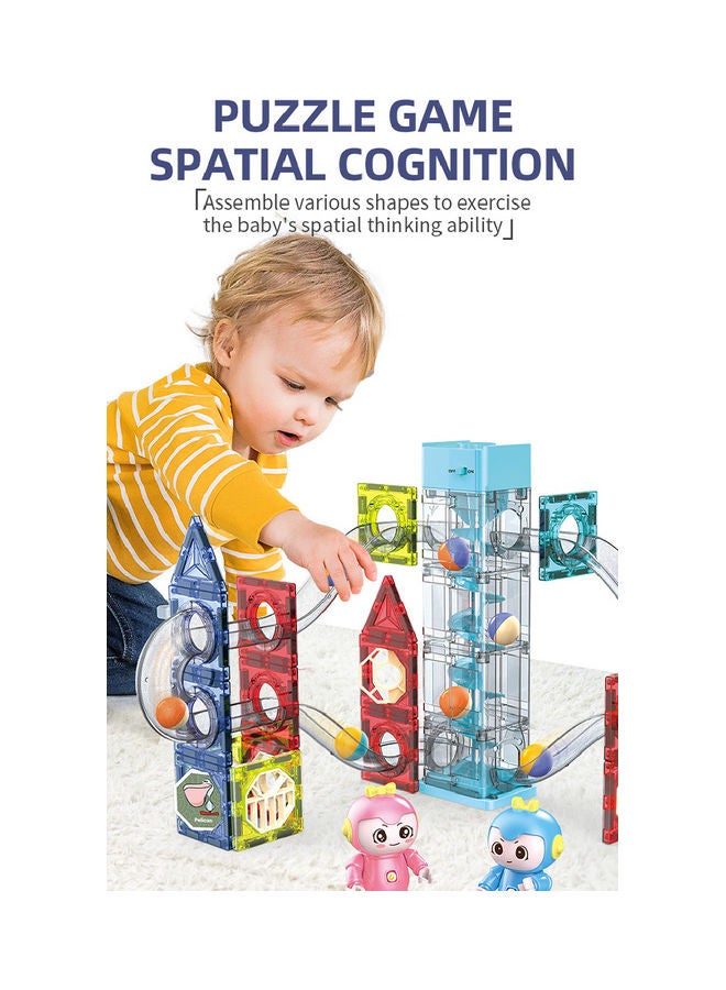 Kidle - 118 Piece Set Magnetic Building Block 3D Building Construction Creativity Beyond Imagination Inspirational Recreational Educational ConventionalbDisc Ball Track Blocks - Image 1
