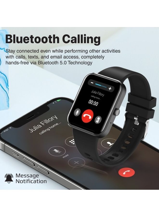 Smart Watch Bluetooth 5.1 Health And Fitness Tracker With 1.8 Inch Tft Display 10 To 15 Day Battery Life 100 Faces 27 Sports Modes And Ip67 Water Resistance For Iphone 14 Galaxy S22 Xwatch Black