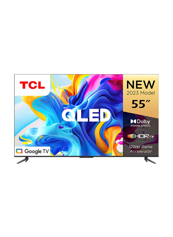 55 Inch, QLED,120HZ DLG, (2023), Built in receiver, Google TV - 55C645 Black 55C645 Black 