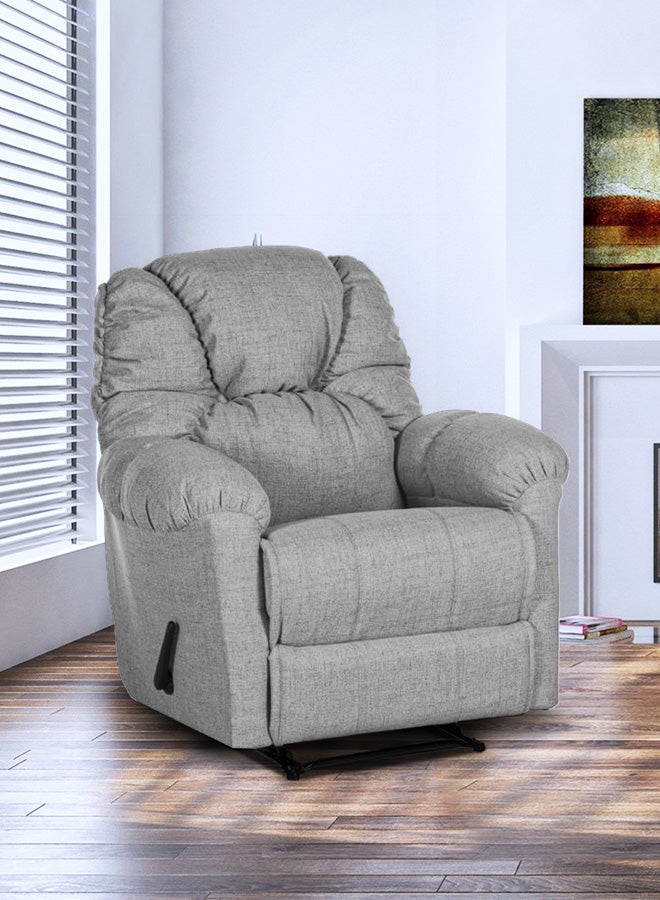 AMERICAN POLO - Linen Upholstered Classic Recliner Chair With Bed Mode Light Grey 90x100x80cm - Image 1