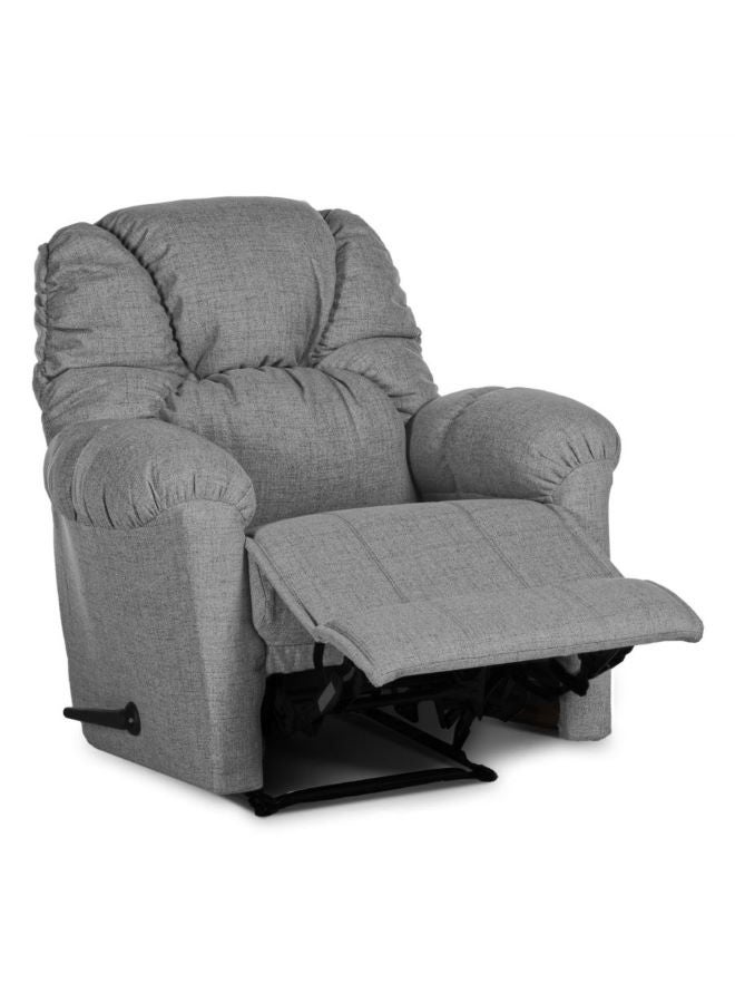 AMERICAN POLO - Linen Upholstered Classic Recliner Chair With Bed Mode Light Grey 90x100x80cm - Image 1
