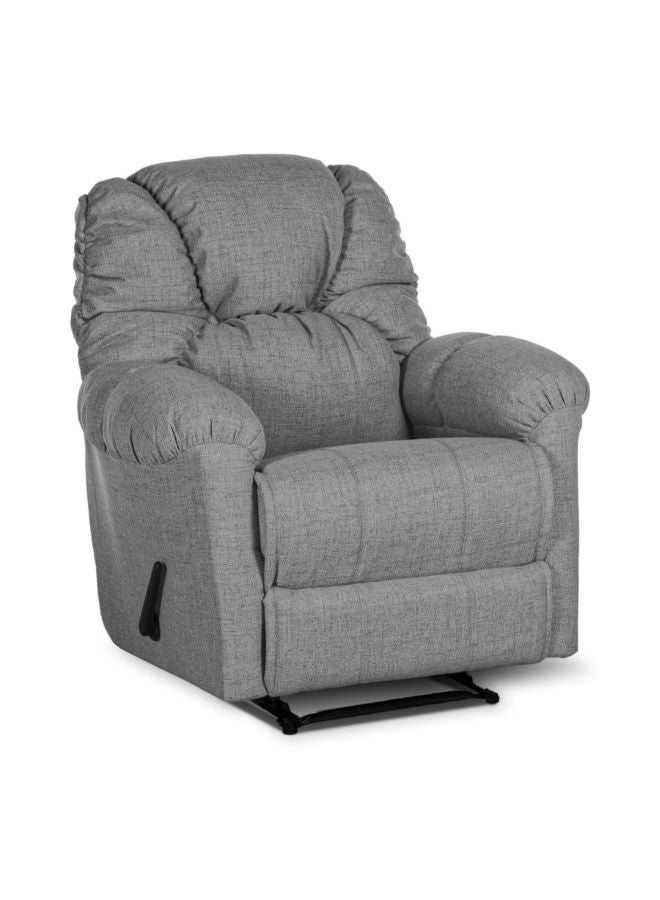 AMERICAN POLO - Linen Upholstered Classic Recliner Chair With Bed Mode Light Grey 90x100x80cm - Image 1