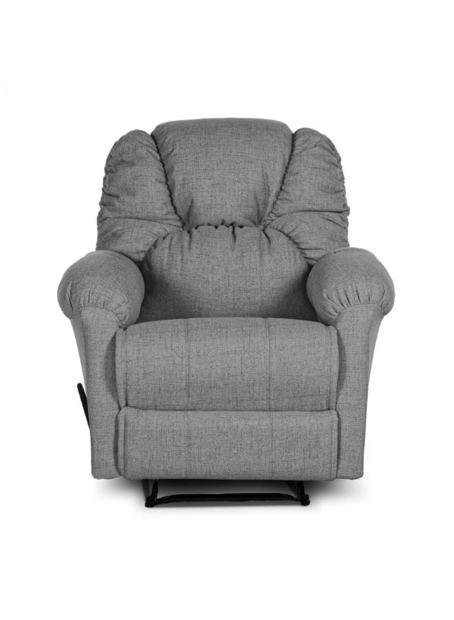 AMERICAN POLO - Linen Upholstered Classic Recliner Chair With Bed Mode Light Grey 90x100x80cm - Image 1