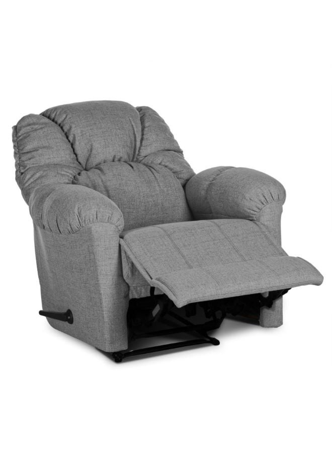AMERICAN POLO - Linen Upholstered Classic Recliner Chair With Bed Mode Light Grey 90x100x80cm - Image 1