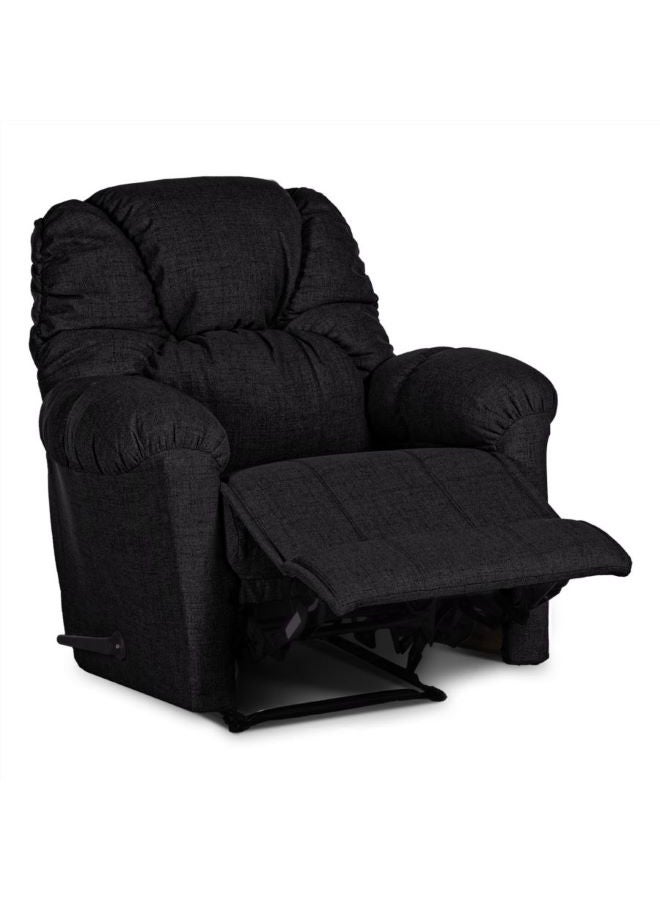 Linen Upholstered Rocking Recliner Chair With Bed Mode Black 90x100x80cm - v1684663202/N51073145A_2