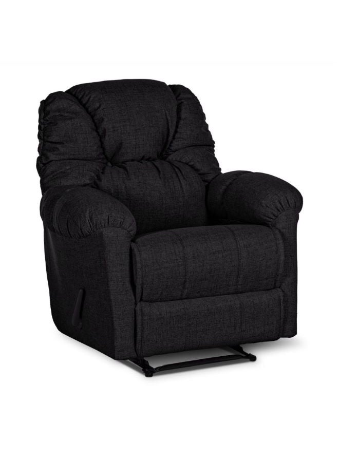 Linen Upholstered Rocking Recliner Chair With Bed Mode Black 90x100x80cm - v1684663202/N51073145A_3