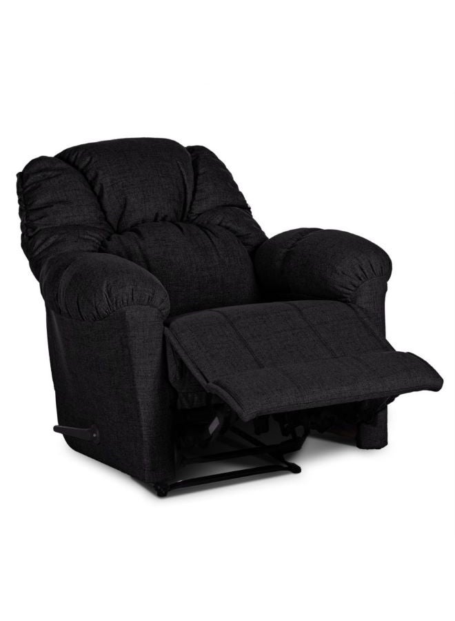 Linen Upholstered Rocking Recliner Chair With Bed Mode Black 90x100x80cm - v1684663202/N51073145A_5