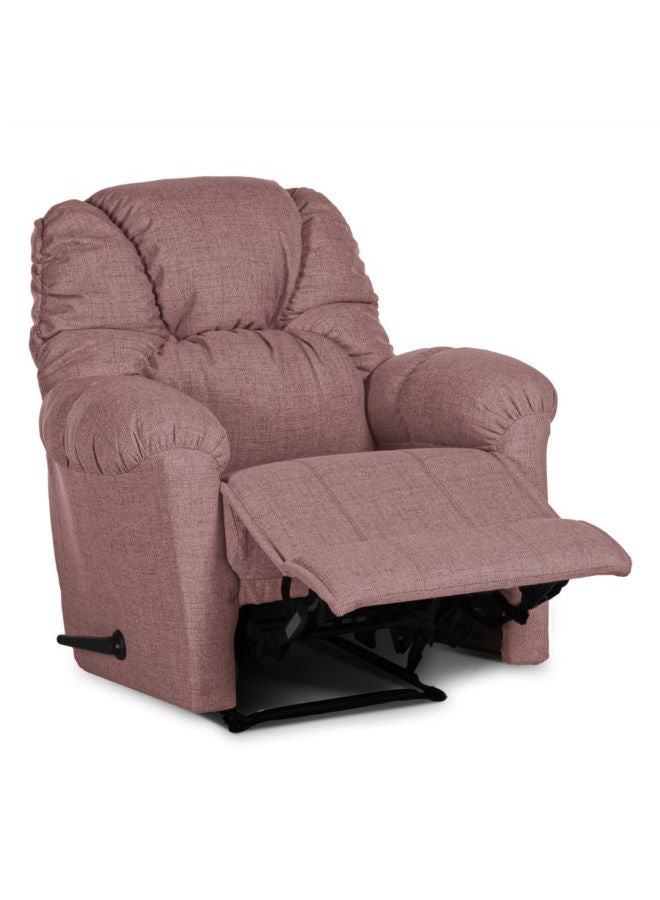 AMERICAN POLO - Linen Upholstered Rocking And Rotating Recliner Chair With Bed Mode Dark Pink 90x100x80cm - Image 1