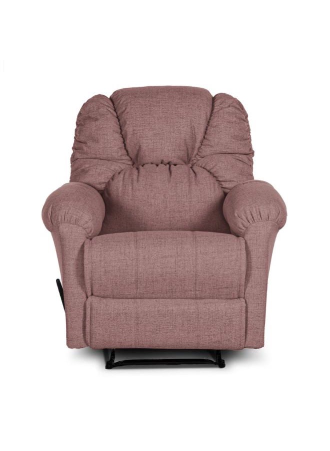 AMERICAN POLO - Linen Upholstered Rocking And Rotating Recliner Chair With Bed Mode Dark Pink 90x100x80cm - Image 1