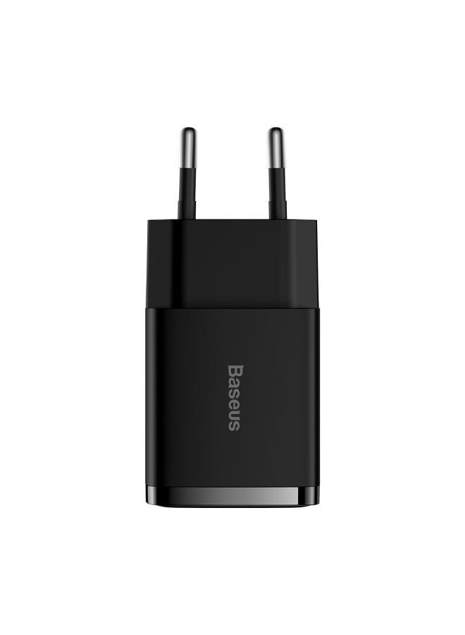 Baseus - COMPACT WALL CHARGER WITH 2 USB PORTS - 10.5W Black - Image 1
